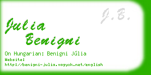 julia benigni business card